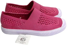 Layer 8 Waterproof Flat City Sneakers Slip-on Water Shoes Maroon Pink US Size 11