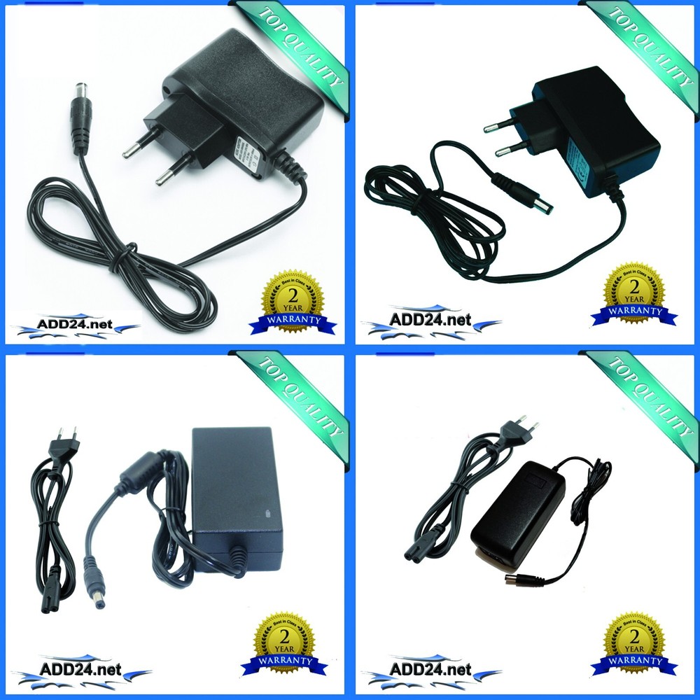 Plug power supply / power supply for LED 12V/5A / 12V/3A / 12V/2A / 1A and 12V/450mA