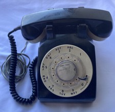 Vintage Bell System Rotary Phone Western Electric 500 C/O Black White Telephone
