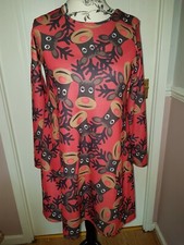 Reindeer Dress Christmas Smock Dress S/M Xmas 