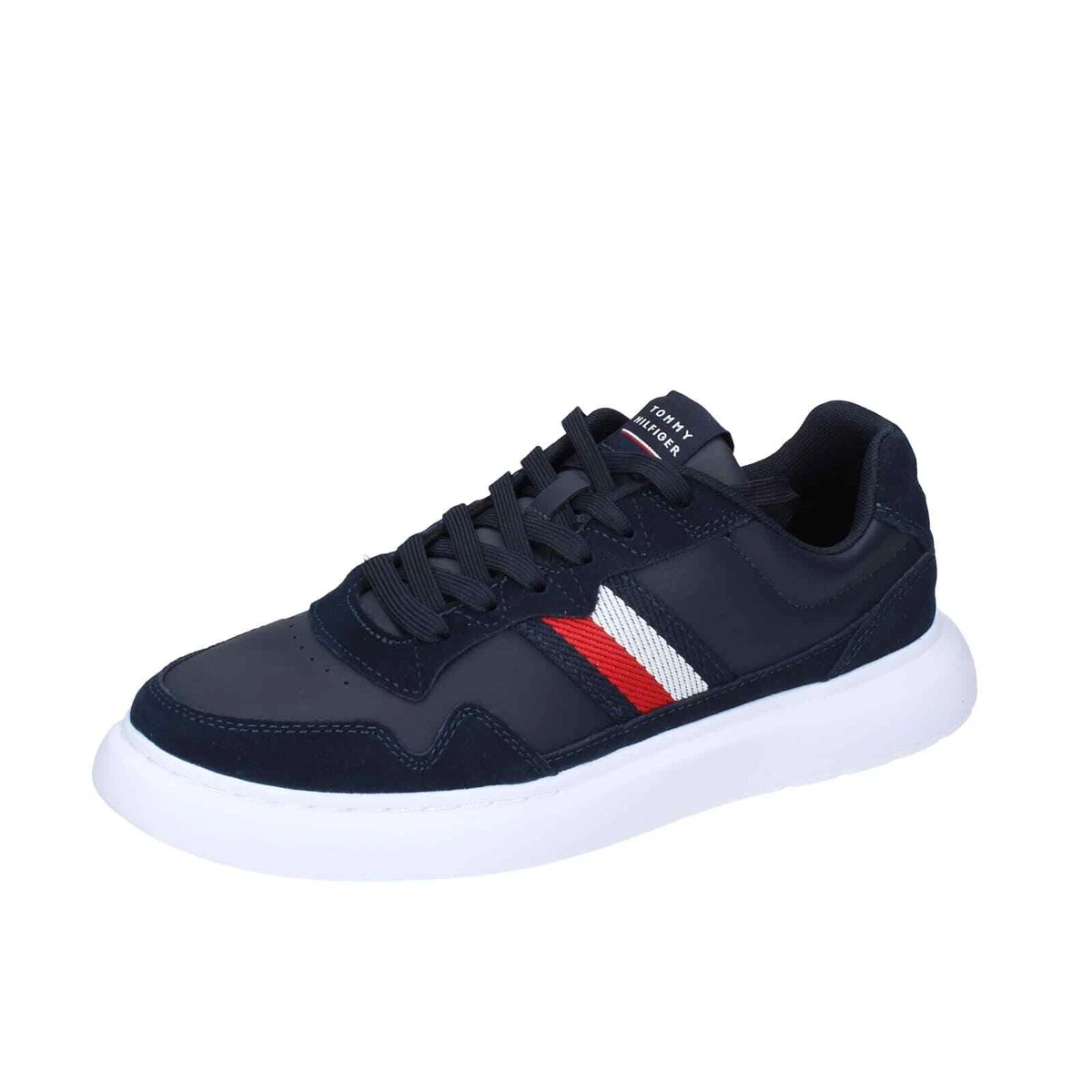 shoes men TOMMY HILFIGER sneakers blue leather EY72 eBay