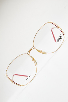 L'AMY CYRIELLE red/gold oversized Schmetterling Butterfly Brille Vintage 80s Donna