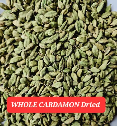 Cardamom WHOLE  DRIED GREEN PODS (CARDAMON)  Whole Cardamon  PREMIUM A+ Grade - Picture 1 of 2