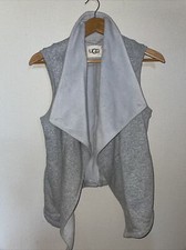 Ugg Bodywarmer Fleece Jersey Cotton Grey Gilet Small S