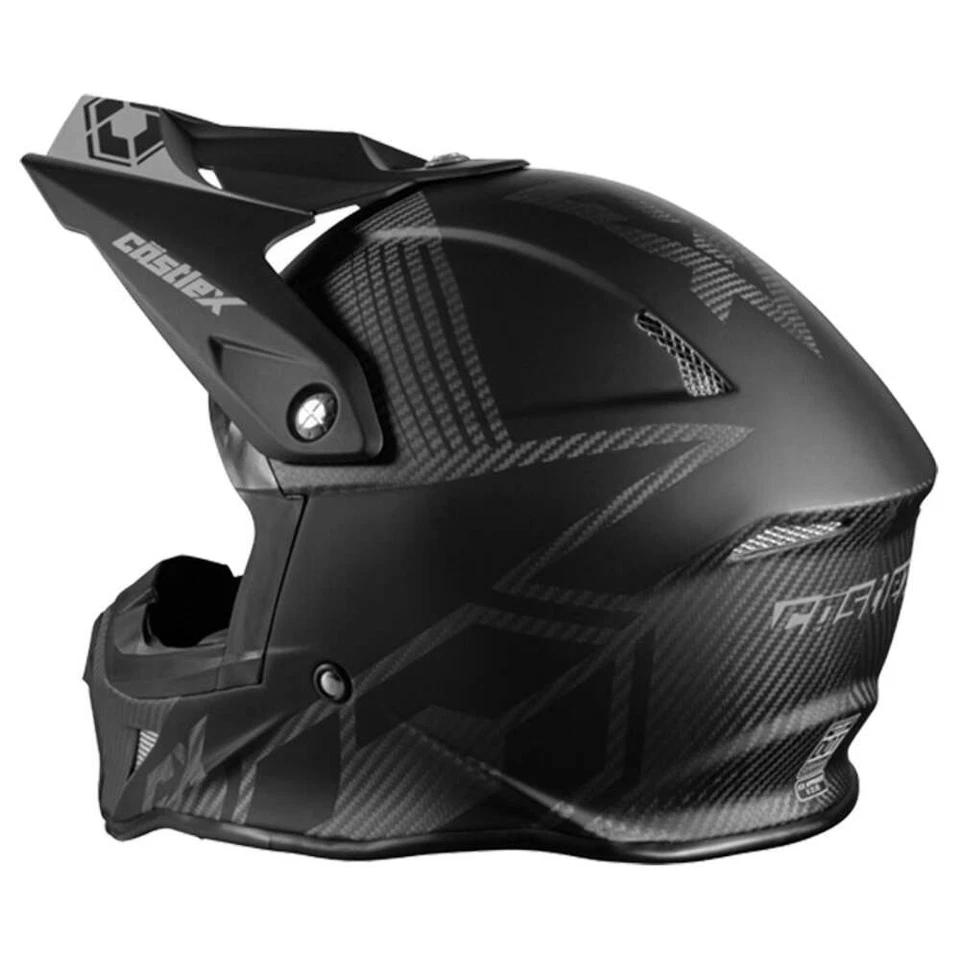 Castle X CX100 Warp Carbon Fiber Snowmobile Helmet - Matte Black - Image 2 of 3