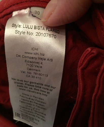 Ichi Lulu Vista Flared Red Ladies Jeans. Size 30”. Great Condition. - Picture 4 of 4