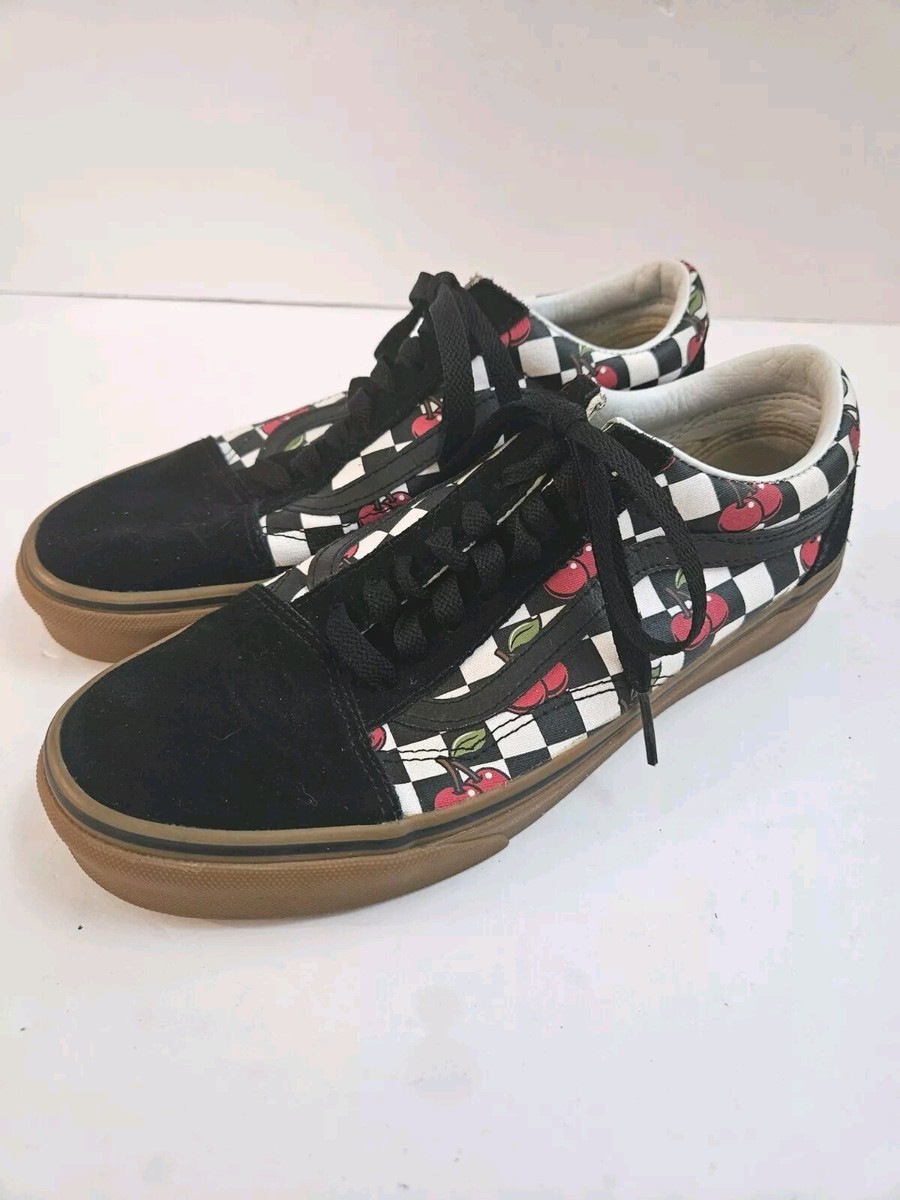 Vans 500714 Black Checkered Cherry Skate Sneaker Shoes Women's US Mens
