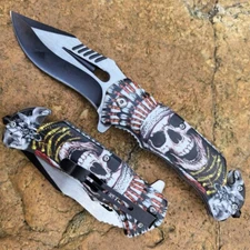8.75" Portable Outside Assisted Spring Open Tactical Rescue Folding POCKET KNIFE