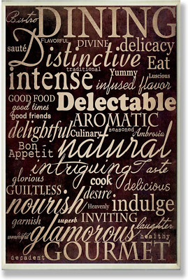 Stupell Home Décor Dining Words Black Kitchen Wall Plaque, 10 X 0.5 X 15, Proudl