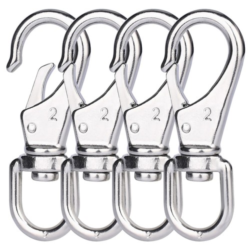 304 Stainless Steel Swivel Bolt Snap Hook Marine Diving Pet Clip Key Holder Ring - Picture 2 of 11