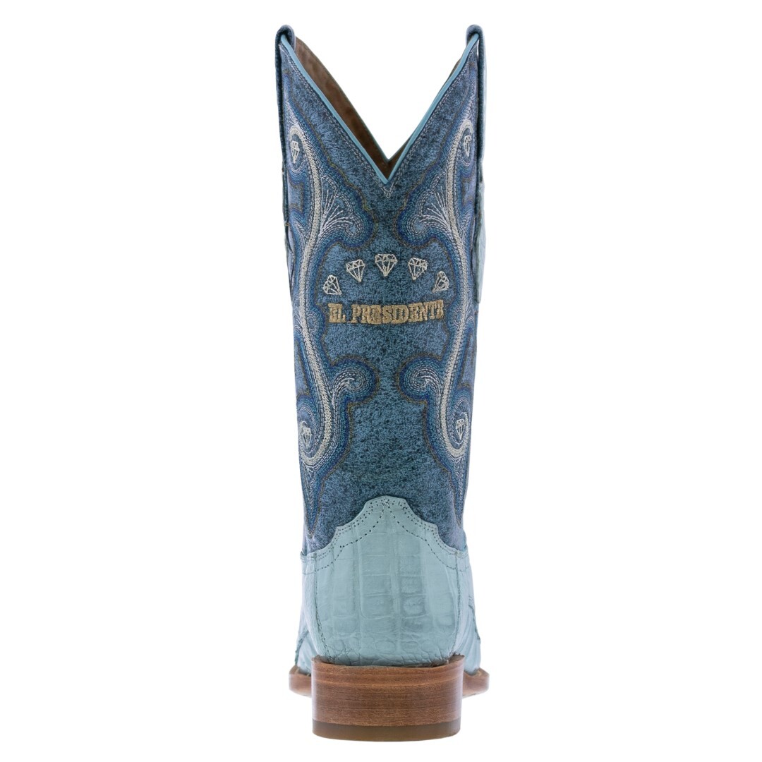 #8 Crocodile Tail Design Western Boot in Light Blue Bronco Men main image 3