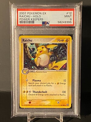 Pokemon 2007 EX Power Keepers 12/108 Holo Rare Raichu PSA 9 Mint