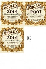 La Bella Classical Guitar Strings Hard Tension Silver Plated 2001  3 Sets 