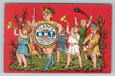 L Prang Clark's ONT Spool Cotton Trade Card 1878 Calendar Boys Marching Band