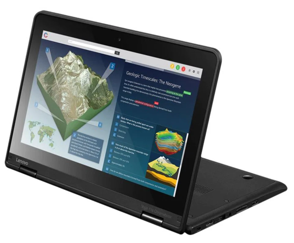 Lenovo Yoga 11.6" Flip Laptop Tablet 11E Intel Celeron 4GB 128GB SSD Windows 10  - Image 3 of 4