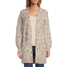 UGG Tomara Animal Print Oversized Wool Blend Cardigan Sweater Sz L NWT 198