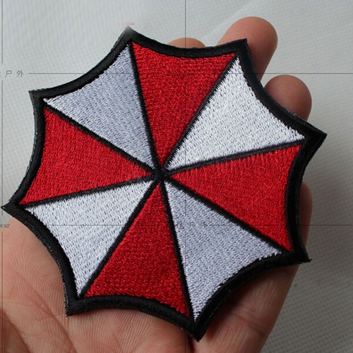 Parches de insignia bordados de Resident Evil parche rojo paraguas Corporation - Imagen 5 de 7