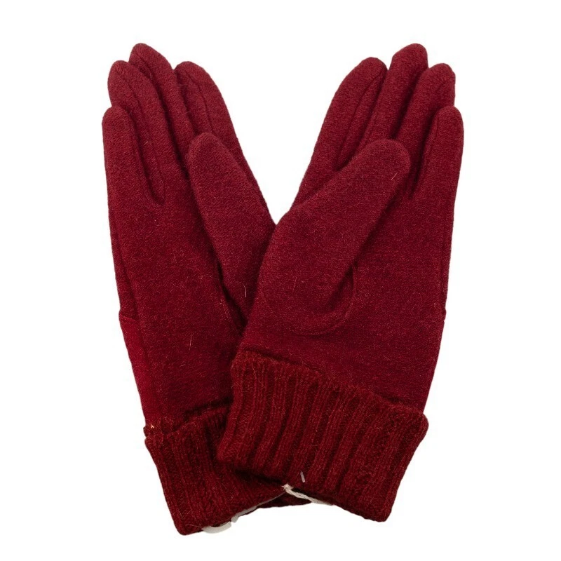 Authentic Christian Dior Vintage Gloves Wool Nylon Red Deadstock Not Used - Image 2 of 4