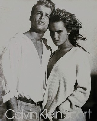 1988 CALVIN KLEIN Vintage Print Ad Sexy Couple Sport   9'' x 11''