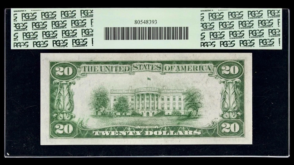 1934 $20 Dollar Federal Reserve Note Boston PCGS 58 PPQ Fr.2054am-A A34905714A - Image 2 of 2