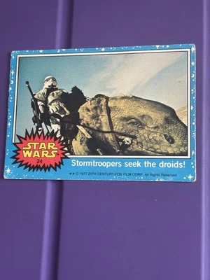 STAR WARS 1977 Trading Card STORMTROOPERS SEEK THE DROIDS #24 - Image 1 of 2