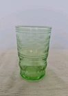 Tiny Uranium Depression Glass Cup with Etched Floral Design Glows Under UV Light