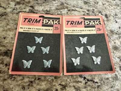 Vintage NIP Trim Pak Butterfly Patches 1970s  Stick On/Sew (10)
