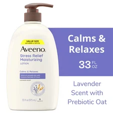Body Lotion with Lavender Scent, 33 fl oz, Aveeno Stress Relief Moisturizing 