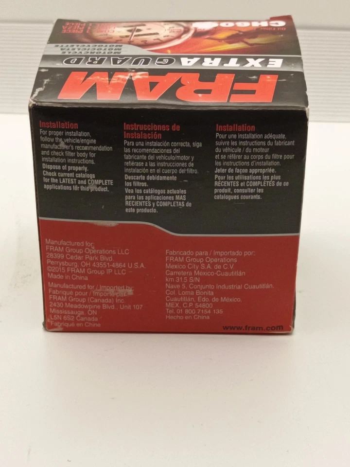 Fram - CH6001 - Filtro de aceite de motor Foto 3 de 4