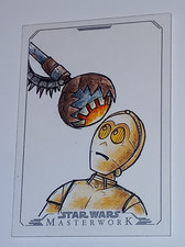 Star Wars Masterwork Eric Kowalick C3PO Door Droid 1/1 Sketch Card Topps 2015