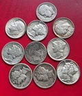 90% Junk Silver Coins $1 Face Value Dimes - Barber, Mercury & Roosevelt