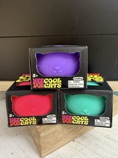 NEEDOH COOL CATS CAT 3 INCH SQUISH TOY NIB SET OF 3 - PINK TEAL PURPLE