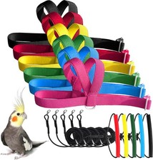 Adjustable Bird Harness with 80 Inch Leash, Outdoor Flying Training Rope Kit for