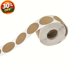 500pcs Kraft Round Label Stickers Roll Self Adhesive Name Tags Paper - NEW