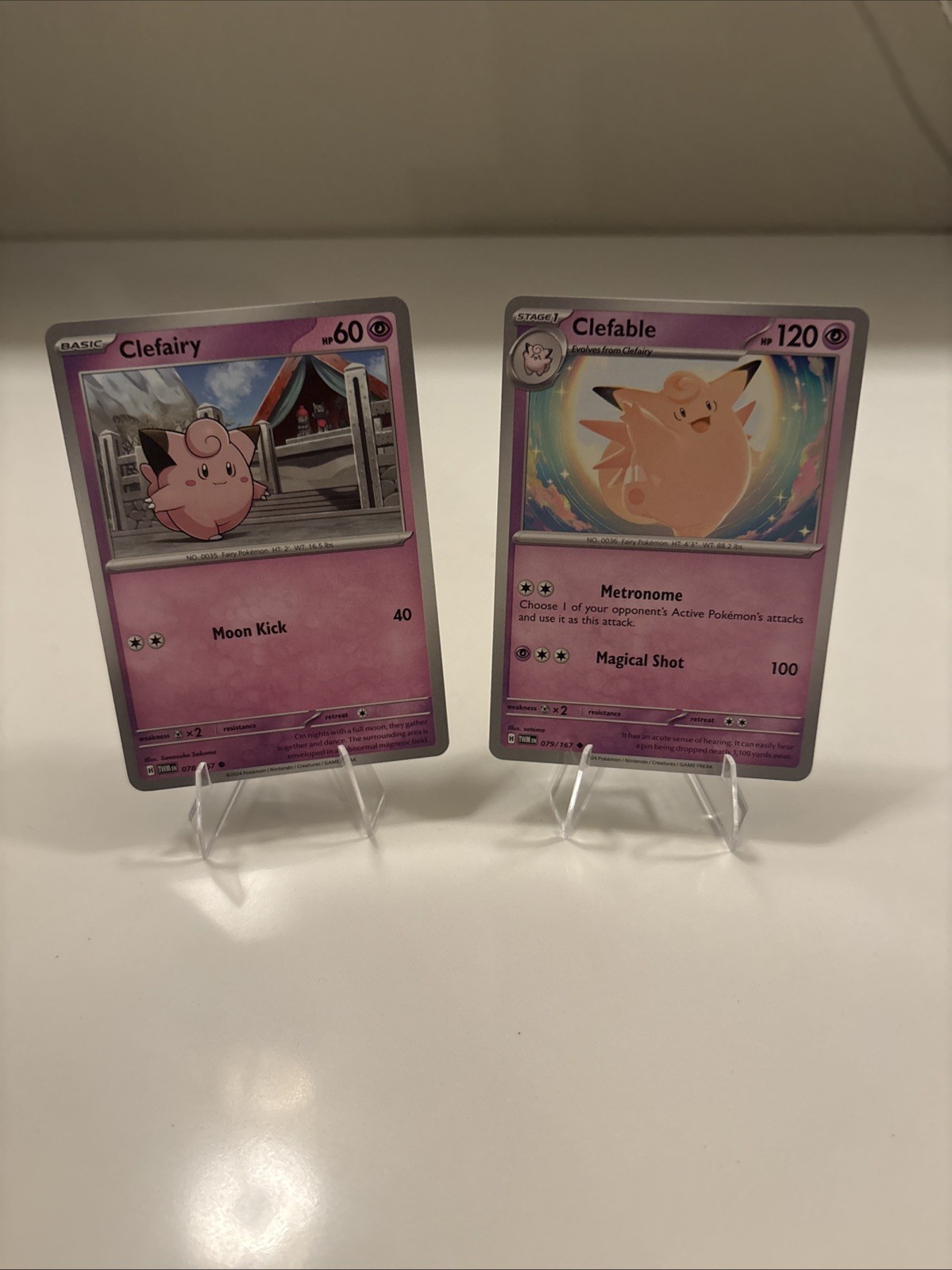 Clefairy 78/167, Clefable 79/167 - Evolution Line - Twilight Masquerade Pokemon