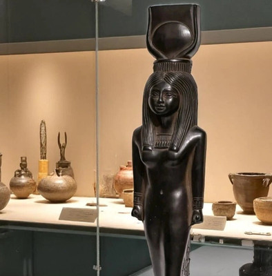 Rare Egyptian Artifacts Of Authentic Pharaonic Statue Of Egyptian Goddess Hathor