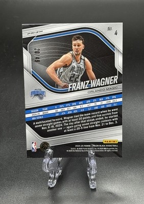 2025 Panini Prizm Black Franz Wagner True Orange Prizm SP /49