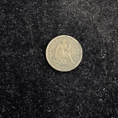 1855-P Seated Liberty Half Dime With Arrows Great Fill Coin For Your Album