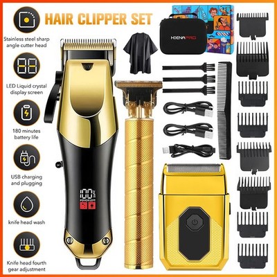 Professional Hair Clippers Trimmer Cutting Beard Cordless Barber Shaving Machine