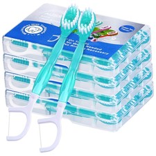 Mini Disposable Toothbrushes 36 Pack   Prepasted Travel Set with Floss Picks