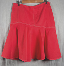 Vintage Ralph Lauren Jeans Co Skirt Size 8 Womens Denim Trumpet Flare Coral Red