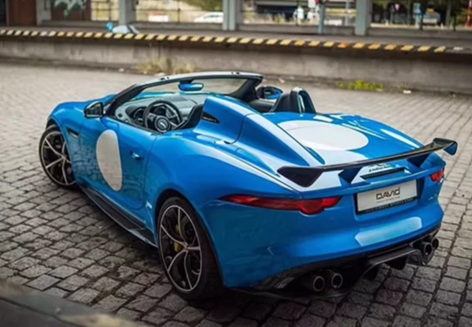 Cubierta divisor lateral de faldón lateral de fibra de carbono real P7 para Jaguar F-TYPE 2013-2019 Foto 2 de 4