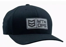 MTN OPS MOUNTAIN OPS HAT STOKE MENS FLEXFIT L / XL BLACK FLEX $34.00 VALUE NWT