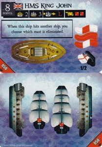 WizKids Pirates at Ocean's Edge #050 HMS King John (Common) ship new unpunched