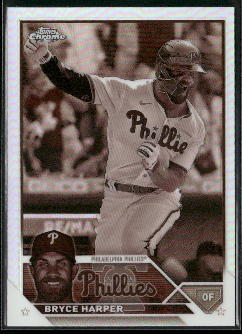 2023 Topps Chrome #3 Bryce Harper Sepia Refractors Philadelphia Phillies