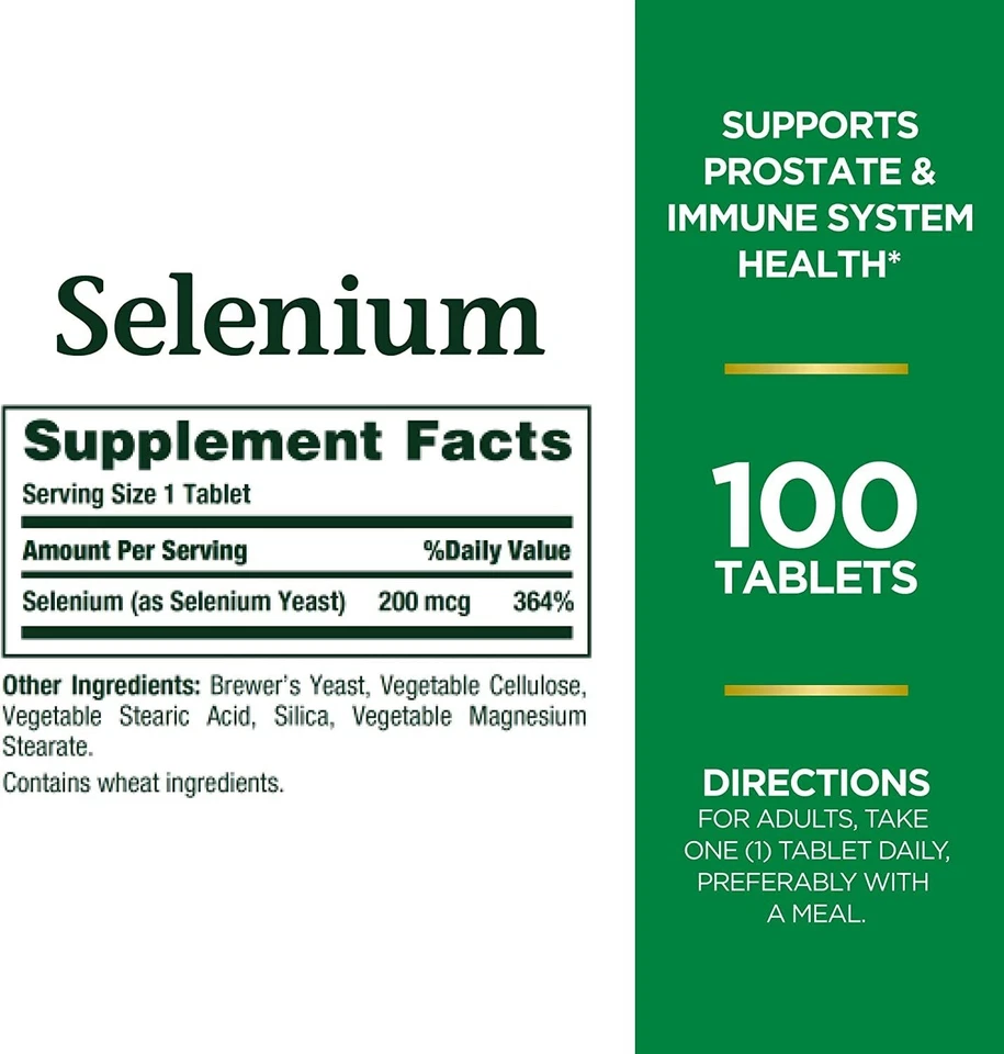 Nature's Bounty Selenium 200mcg Prostate & Immune Health Support Tablets 100 ct - Image 2 of 4