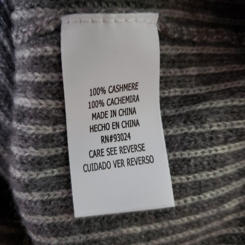 Belford 1/4 Zip Pullover Sweater Mens XXL Gray 100% Cashmere L/S Mock Neck 2XL - Picture 6 of 6