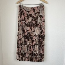 Vtg L Broomstick Skirt Crinkle Hippie Peasant Witchy Midi Floral 90s Whimsigoth
