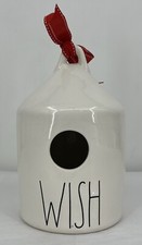 Rae Dunn &ldquo; Wish &rdquo; Birdhouse Artisan Collection White Glossy Ceramic Home Decor