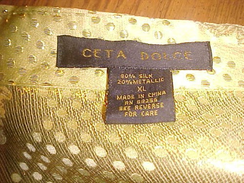 NWOT MEN'S CETA DOLCE METALLIC SILK SHIRT CELERY GREEN & GOLD MEDUSA HEAD XLARGE - Picture 5 of 6